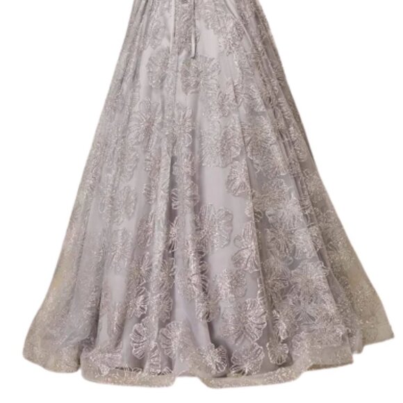 NWT J'Adore Dresses J18022 Prom Dress Gunmetal Size 4 - Picture 4 of 8